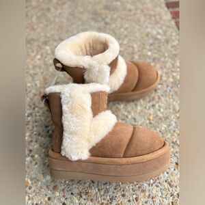 UGG Tan and Cream Shearling Boots